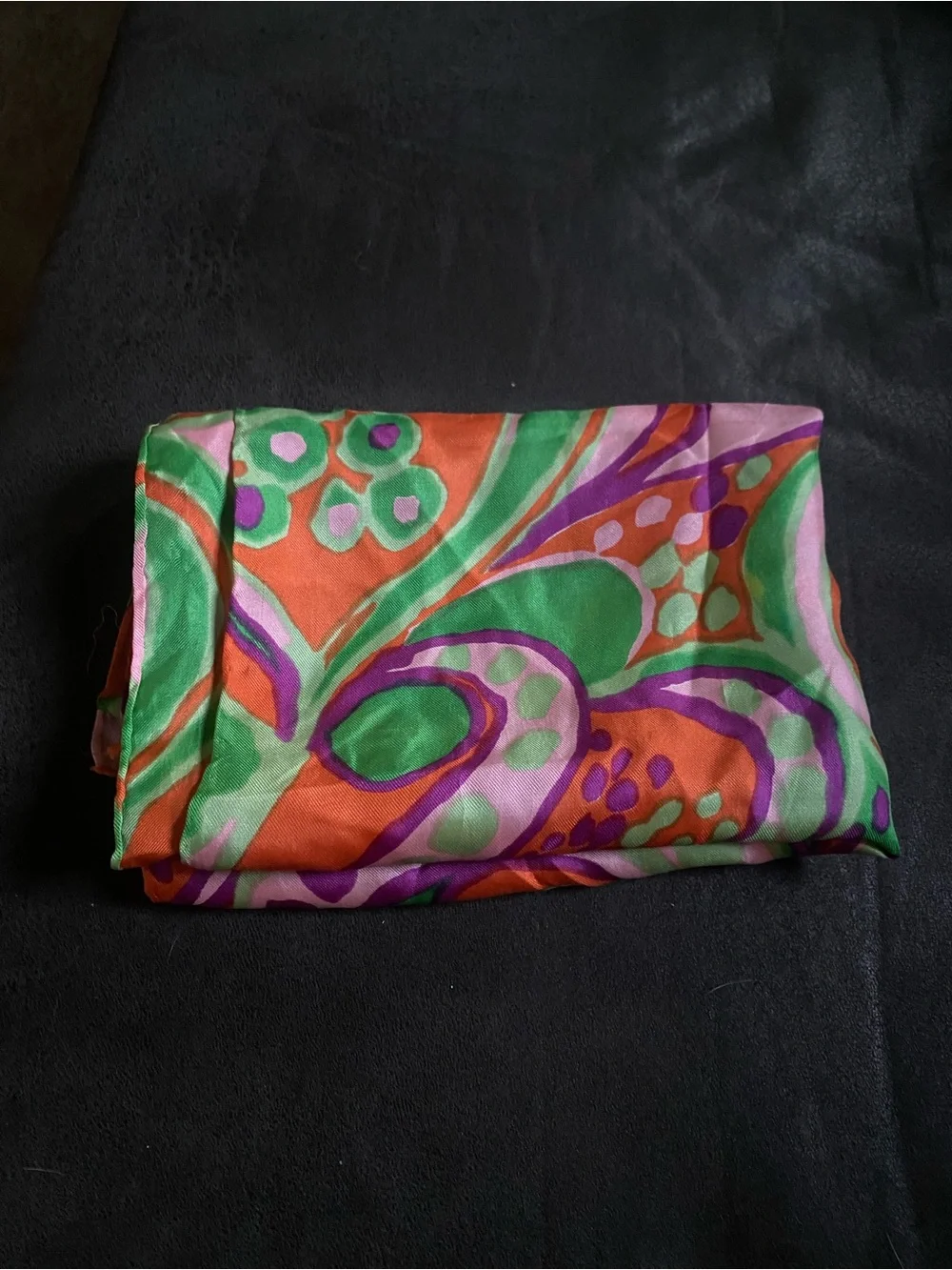 Silky‎ Retro Print Green & Orange Women's Scarf